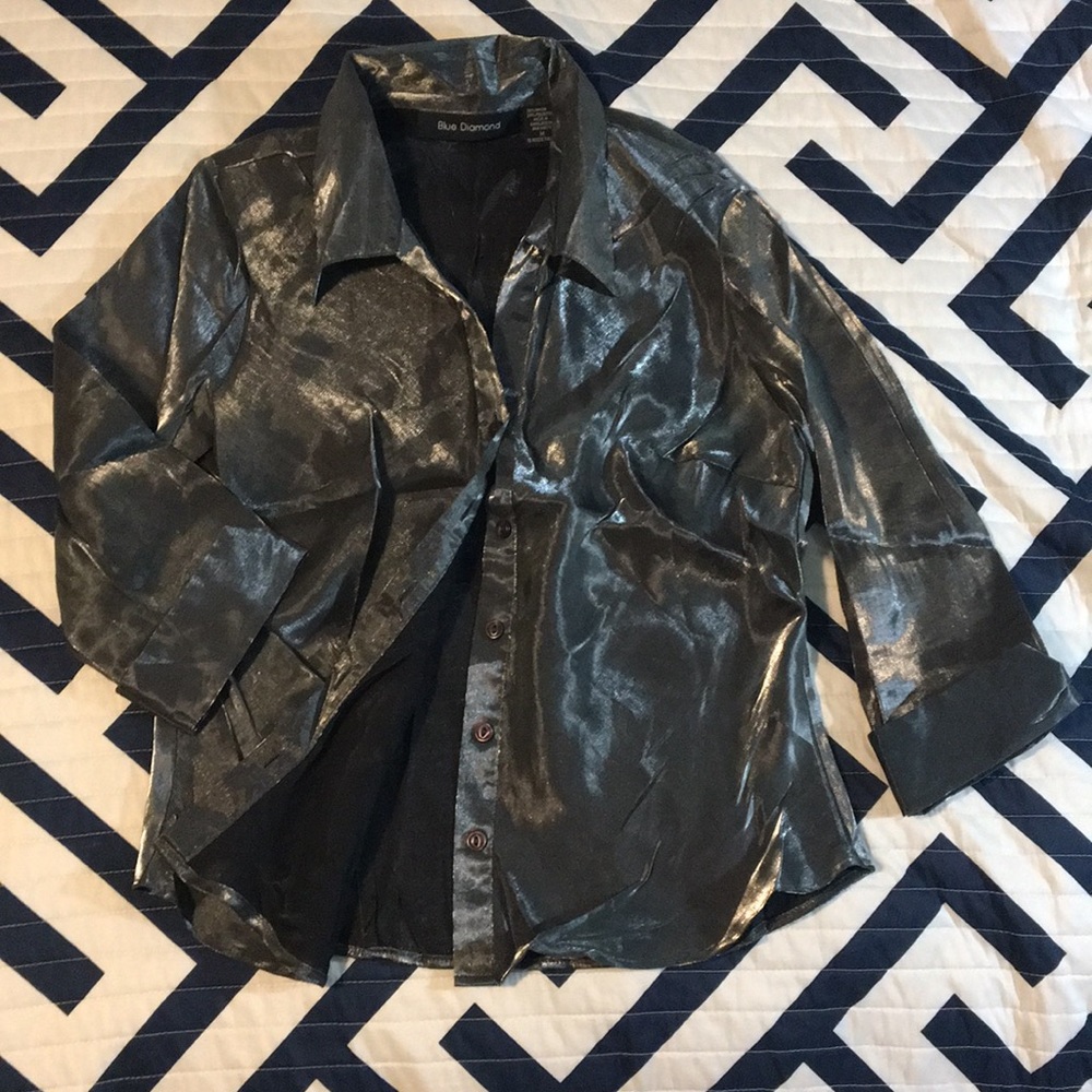 Metallic Button Down